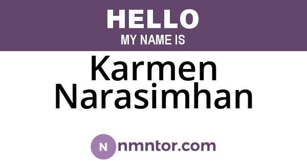 Karmen Narasimhan