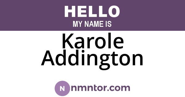 Karole Addington