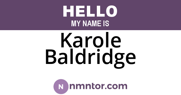 Karole Baldridge