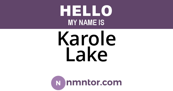 Karole Lake