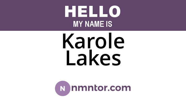 Karole Lakes