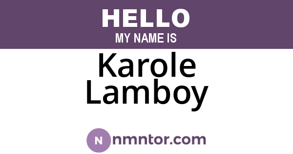Karole Lamboy