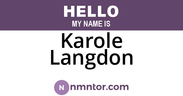 Karole Langdon