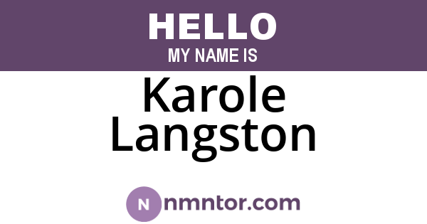 Karole Langston