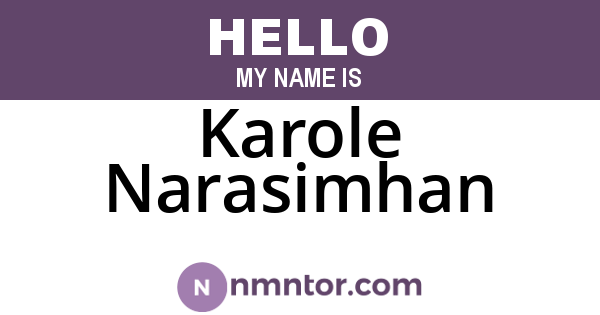 Karole Narasimhan