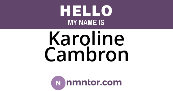 Karoline Cambron