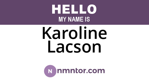 Karoline Lacson