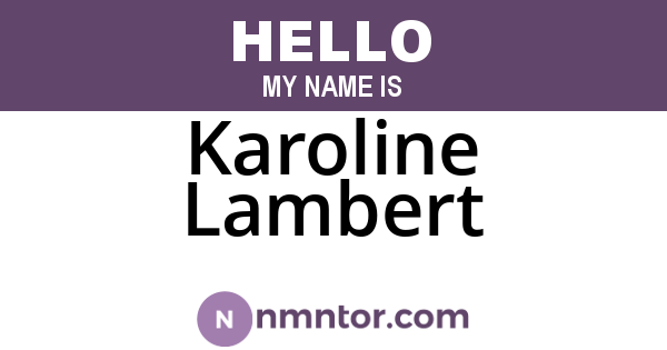 Karoline Lambert