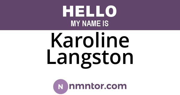 Karoline Langston