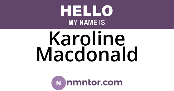 Karoline Macdonald