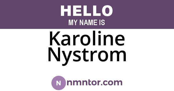 Karoline Nystrom