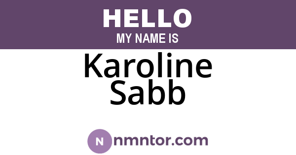 Karoline Sabb