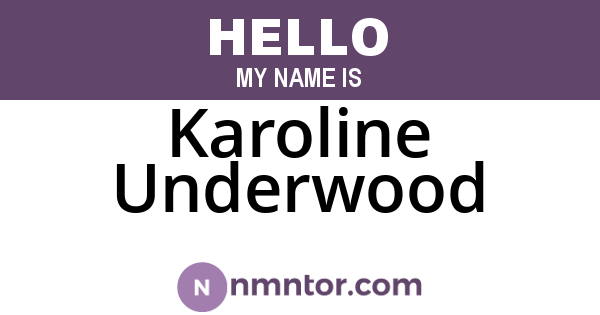 Karoline Underwood