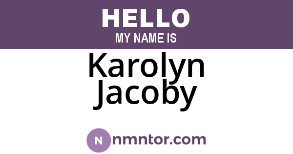Karolyn Jacoby