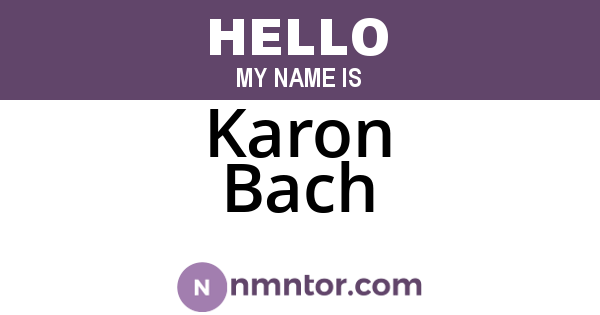 Karon Bach