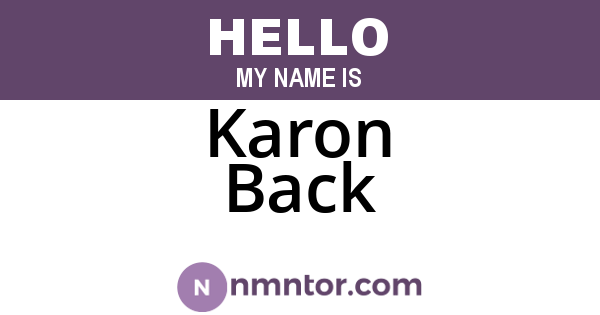 Karon Back