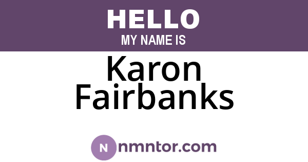 Karon Fairbanks