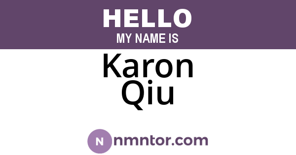 Karon Qiu