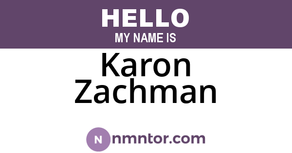 Karon Zachman