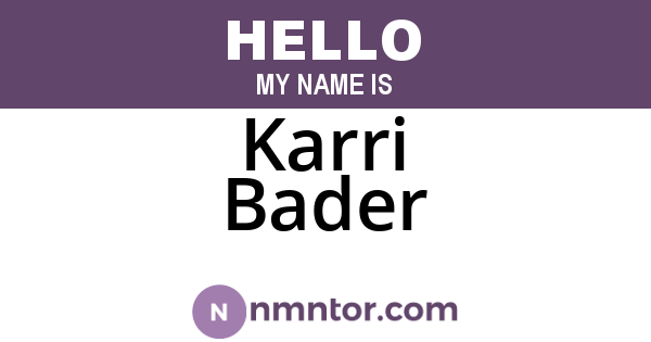 Karri Bader