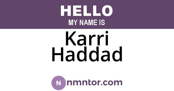 Karri Haddad