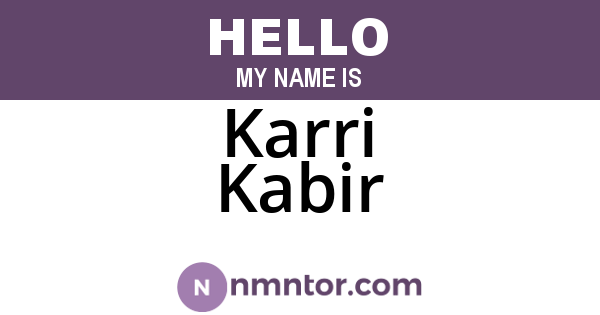 Karri Kabir