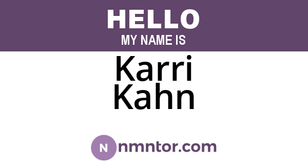 Karri Kahn