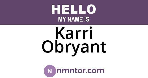 Karri Obryant