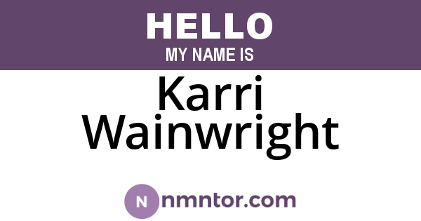 Karri Wainwright
