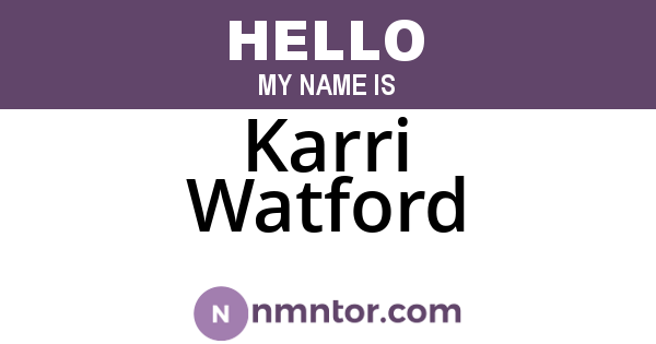 Karri Watford