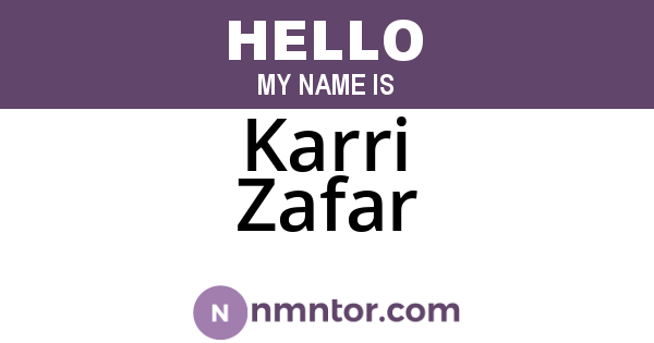 Karri Zafar