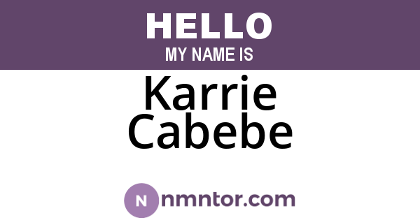 Karrie Cabebe