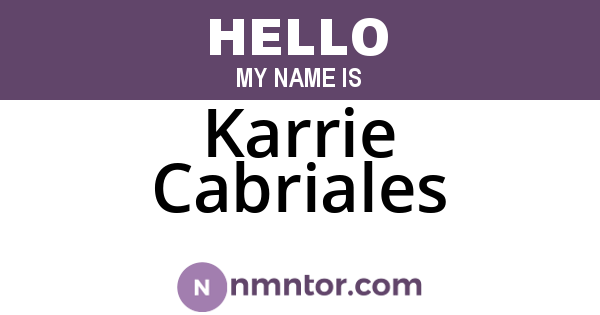Karrie Cabriales