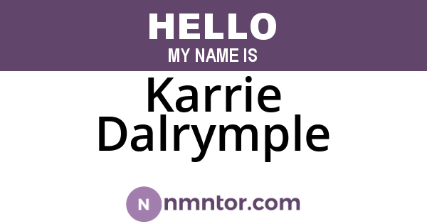 Karrie Dalrymple