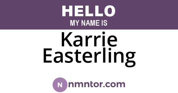 Karrie Easterling