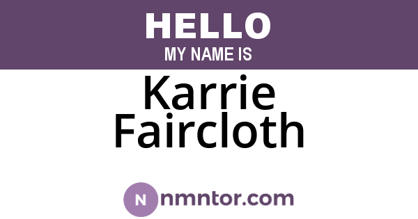 Karrie Faircloth