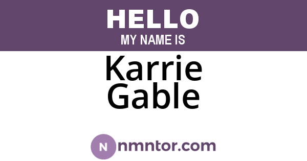 Karrie Gable