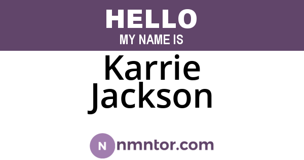 Karrie Jackson