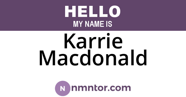 Karrie Macdonald