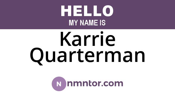 Karrie Quarterman