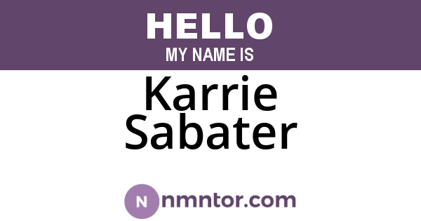 Karrie Sabater
