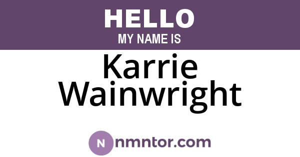 Karrie Wainwright