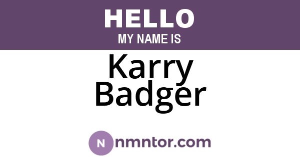 Karry Badger