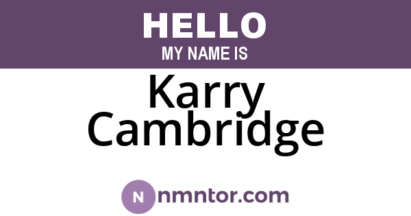 Karry Cambridge