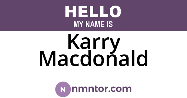 Karry Macdonald