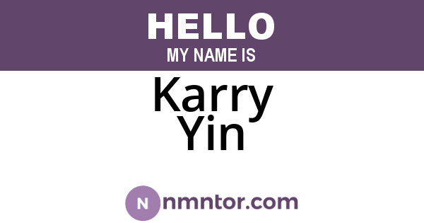 Karry Yin