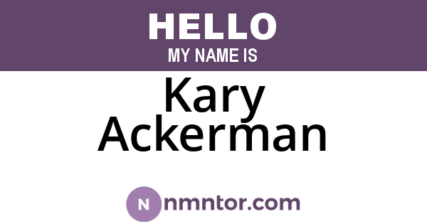 Kary Ackerman