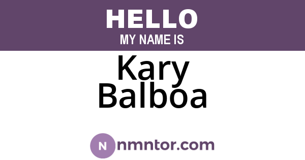 Kary Balboa
