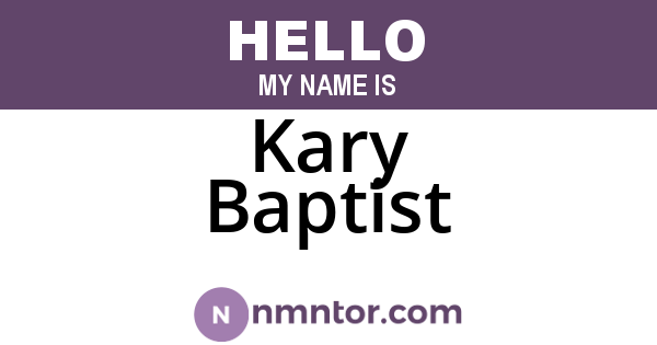 Kary Baptist