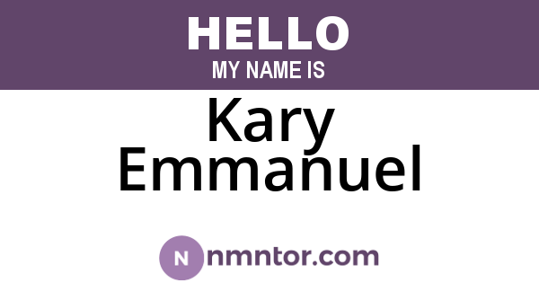 Kary Emmanuel